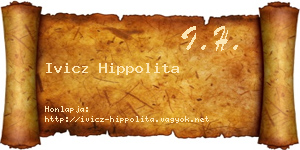 Ivicz Hippolita névjegykártya